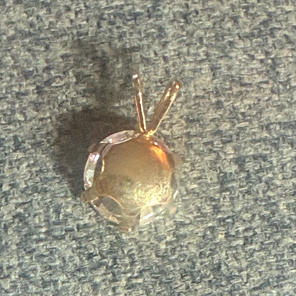 Vintage costume solitaire Sparkling CZ Diamond Pendant rabbit bail - Picture 6 of 9